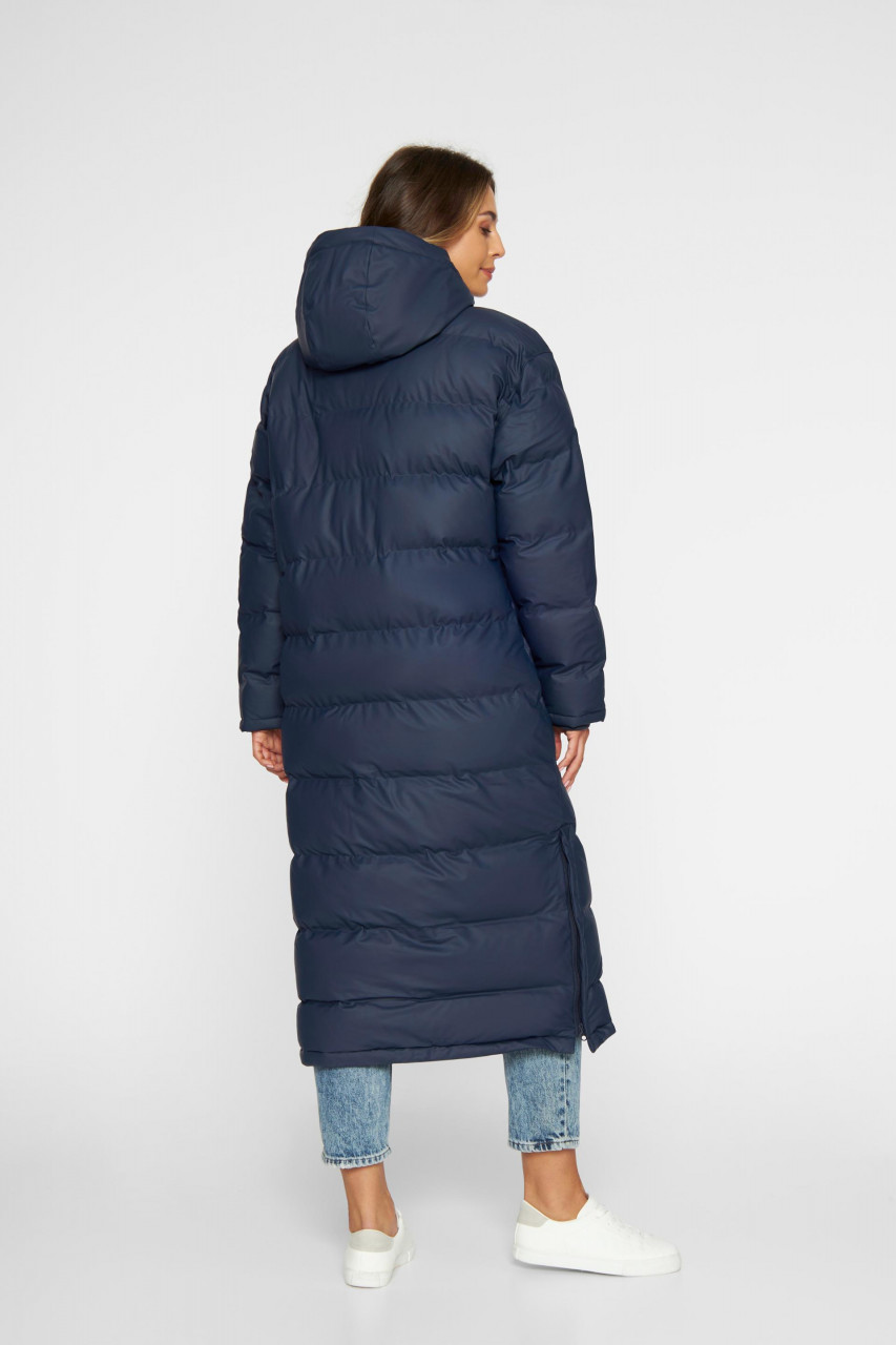 Derbe Interholm Long Cozy Damen Wintermantel Blau Dress Blue Caramel Puffer Jacket Teddy