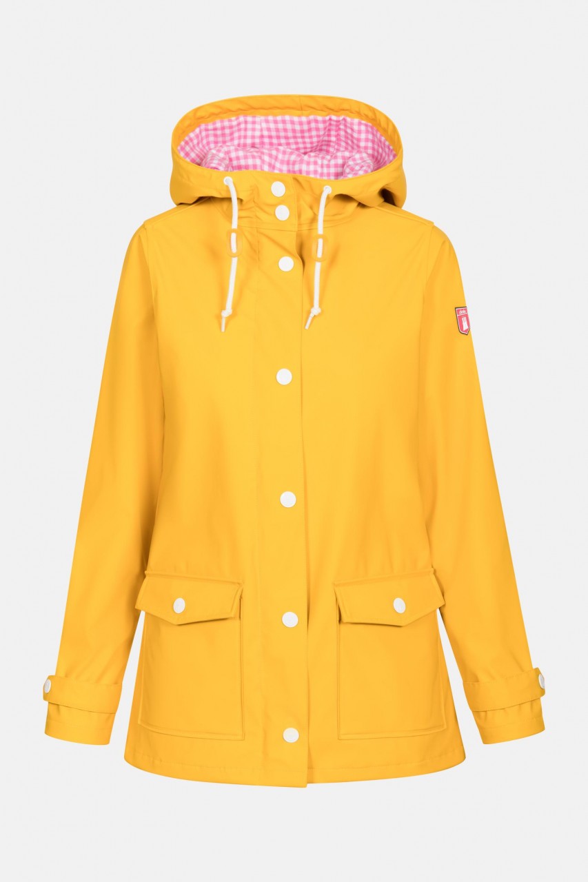 Derbe Peninsula Vichy Damen Regenjacke Yellow Gelb Kariert