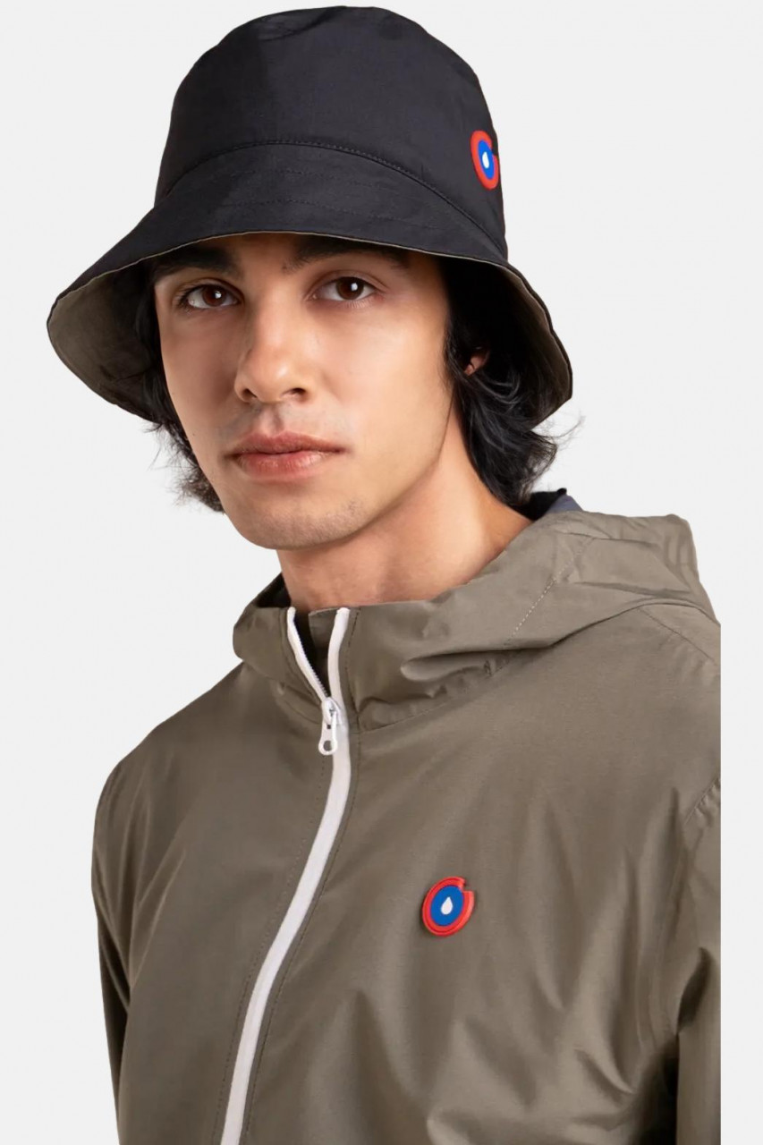 Flotte Regenhut Bob Oliv Grün Schwarz Fischerhut Wendbar