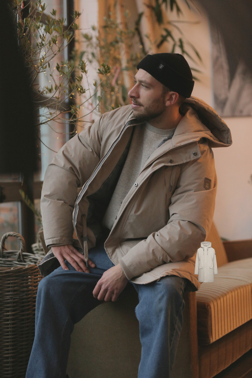 Derbe Winterjacke Valholm Herren Beige Warm Gefüttert