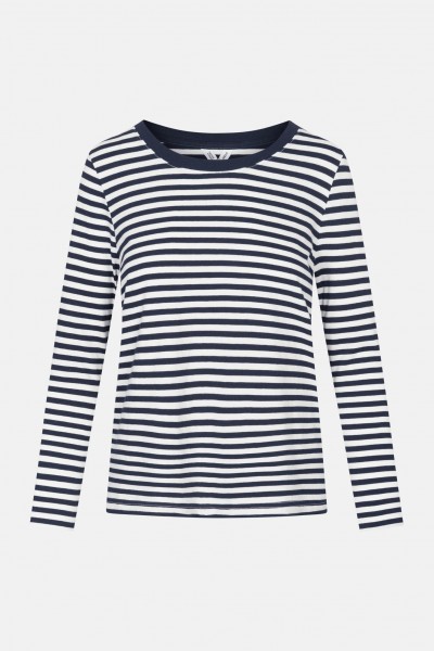 MELA Reena Damen Longsleeve Streifenshirt Dunkelblau Weiß MELA Reena Damen Longsleeve Streifenshirt Dunkelblau Weiß
