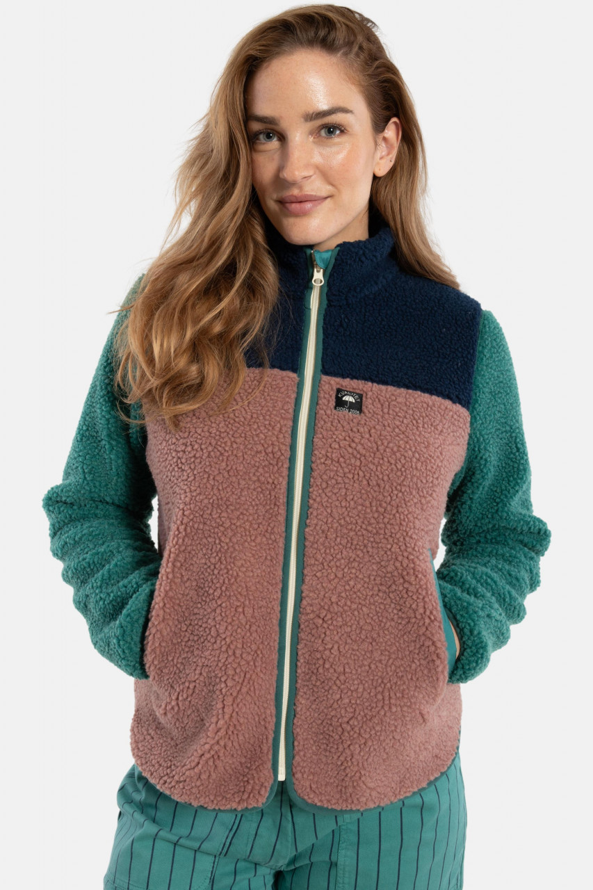 Danefae Fleecejacke Danebirk Damen Petrol Türkis Beige Rosa Blau Teddy