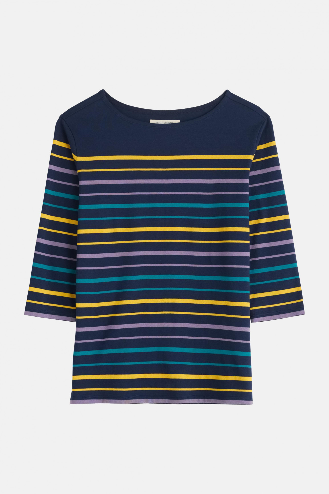 Seasalt Streifenshirt Sailor Top Damen Blau Gelb GOTS Organic