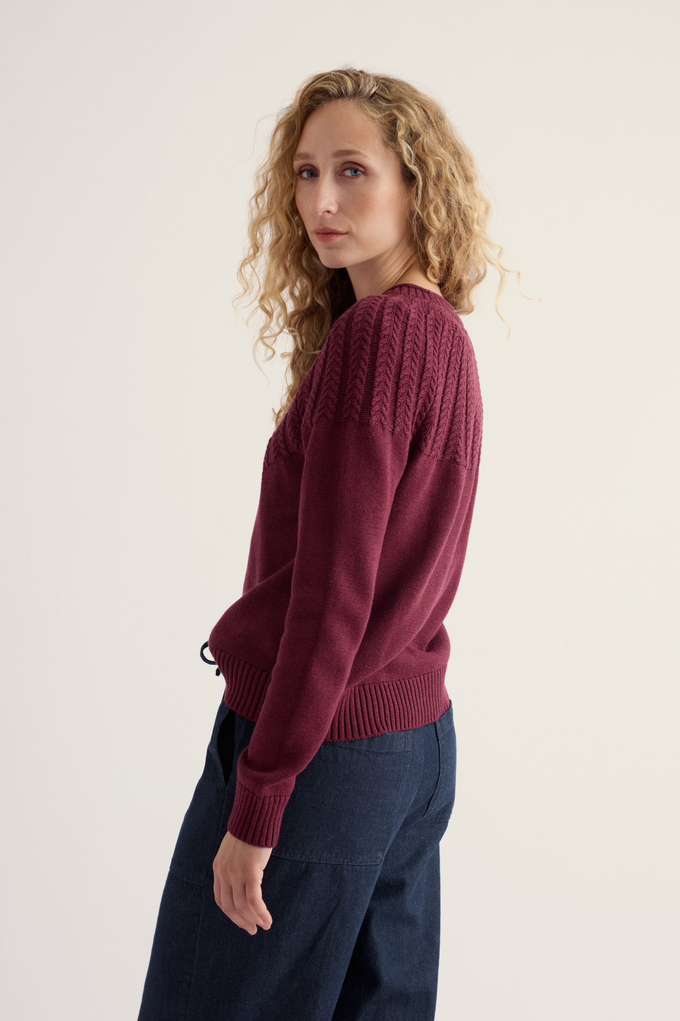 Seasalt Pullover Stone Chat Damen Bordeaux Rot Fairisle Strick