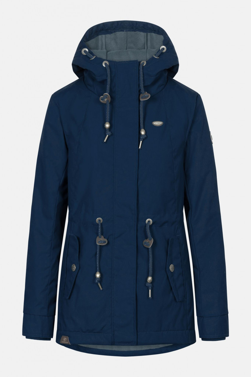 Ragwear Damen Kurz Monadis Parka Jacke Dunkelblau Navy