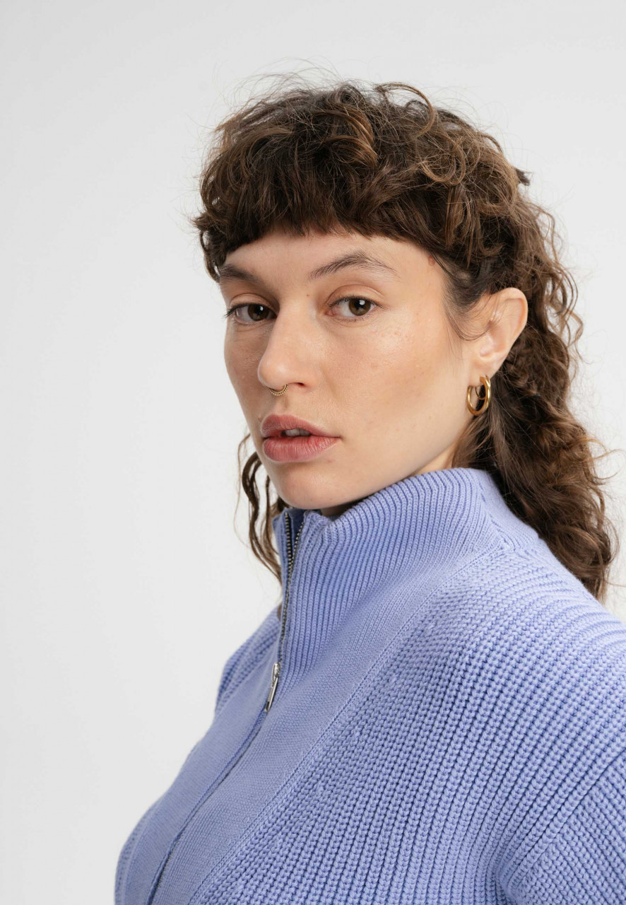 MELA Rippstrick Troyer KIMAYA Damen Hellblau Baumwolle Nachhaltig