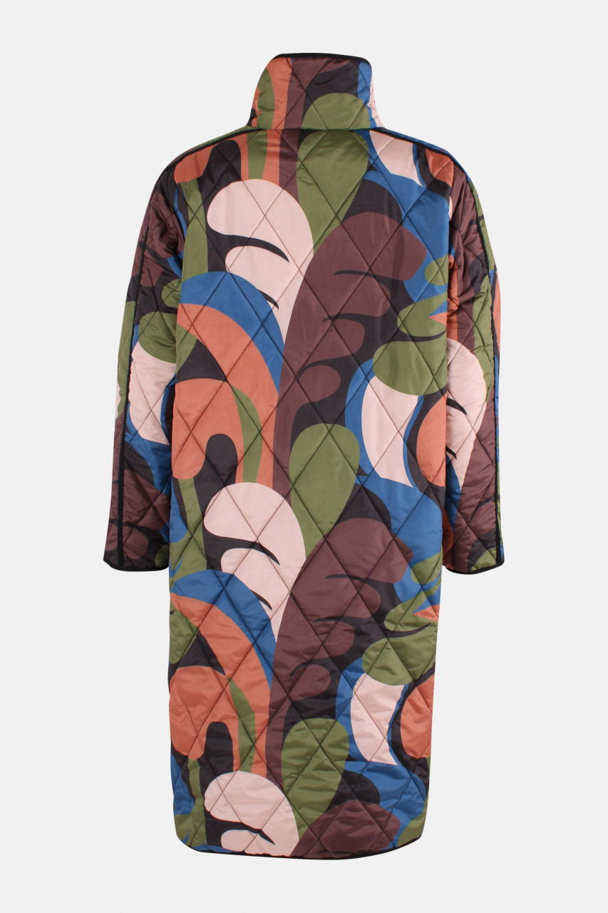 Danefae Übergangsjacke Danecherry Damen Oliv Grün Orange Steppjacke Patchwork Floral