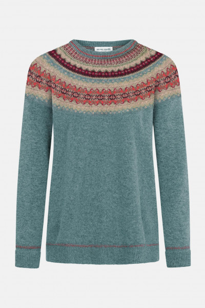ERIBÉ Pullover Alpine Breeze Damen Blau Türkis Fairisle