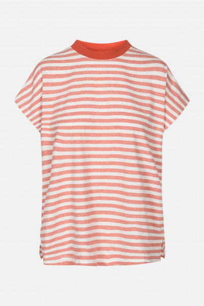MELA Madhu Damen T-Shirt Thin Stripes Terracotta Gestreift Orange MELA Madhu Damen T-Shirt Thin Stripes Terracotta Gestreift Orange