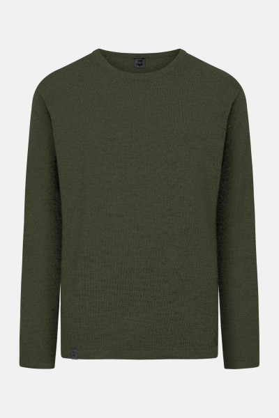 Hanseheld Herren Strickpullover Merino Oliv Grün