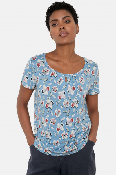 Seasalt Cornwall Appletree Damen Shirt Hellblau Rot Floral Seasalt Cornwall Appletree Damen Shirt Hellblau Rot Floral