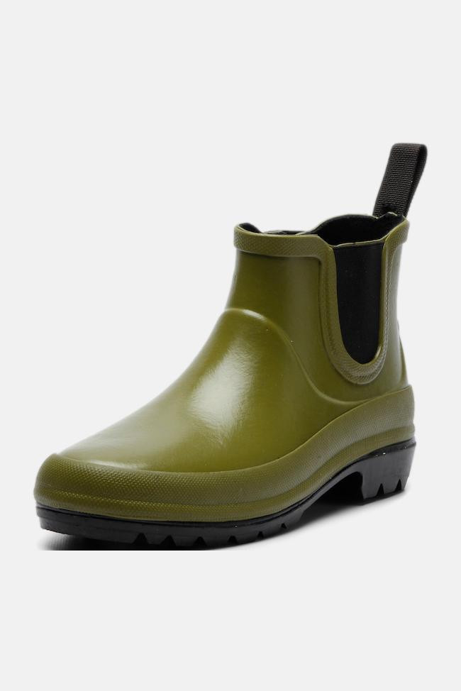 Grand Step Shoes Vickie Damen Gummistiefel Oliv Grün Chelsea