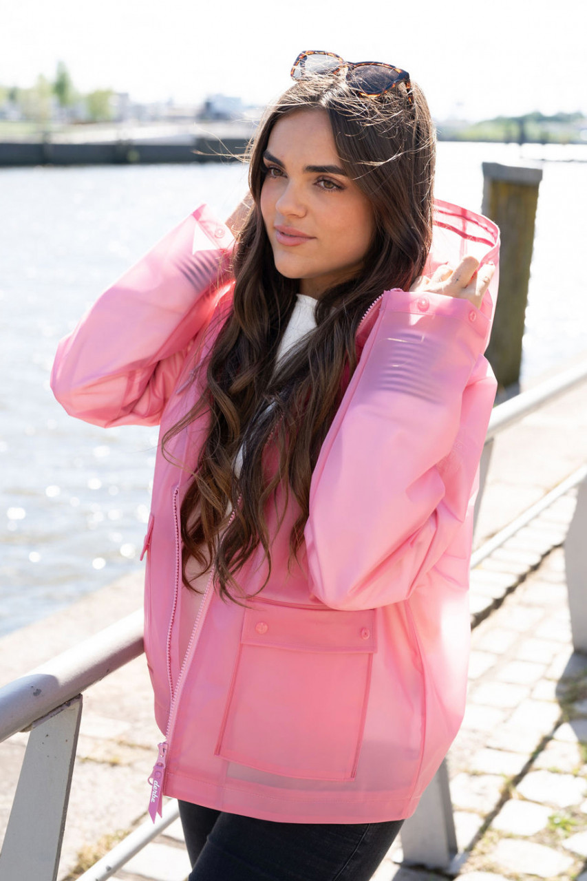 Derbe Regenjacke Peutby Ghost Damen Rosa Transparent
