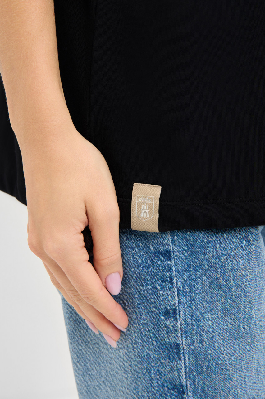 Derbe T-Shirt Abbeymöwen Damen Schwarz GOTS Organic