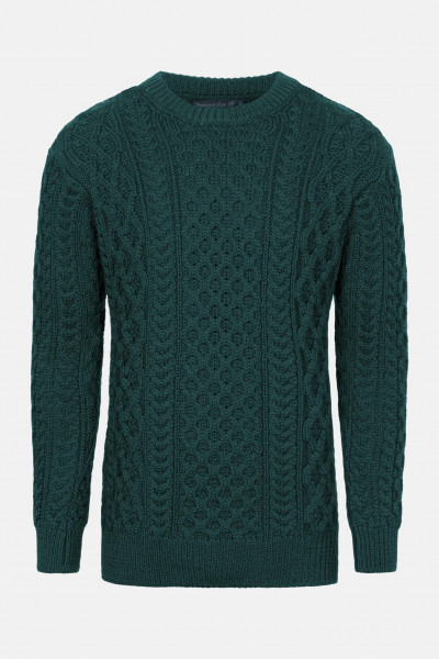 IrelandsEye Aran Blasket Grün Herren Pullover Evergreen