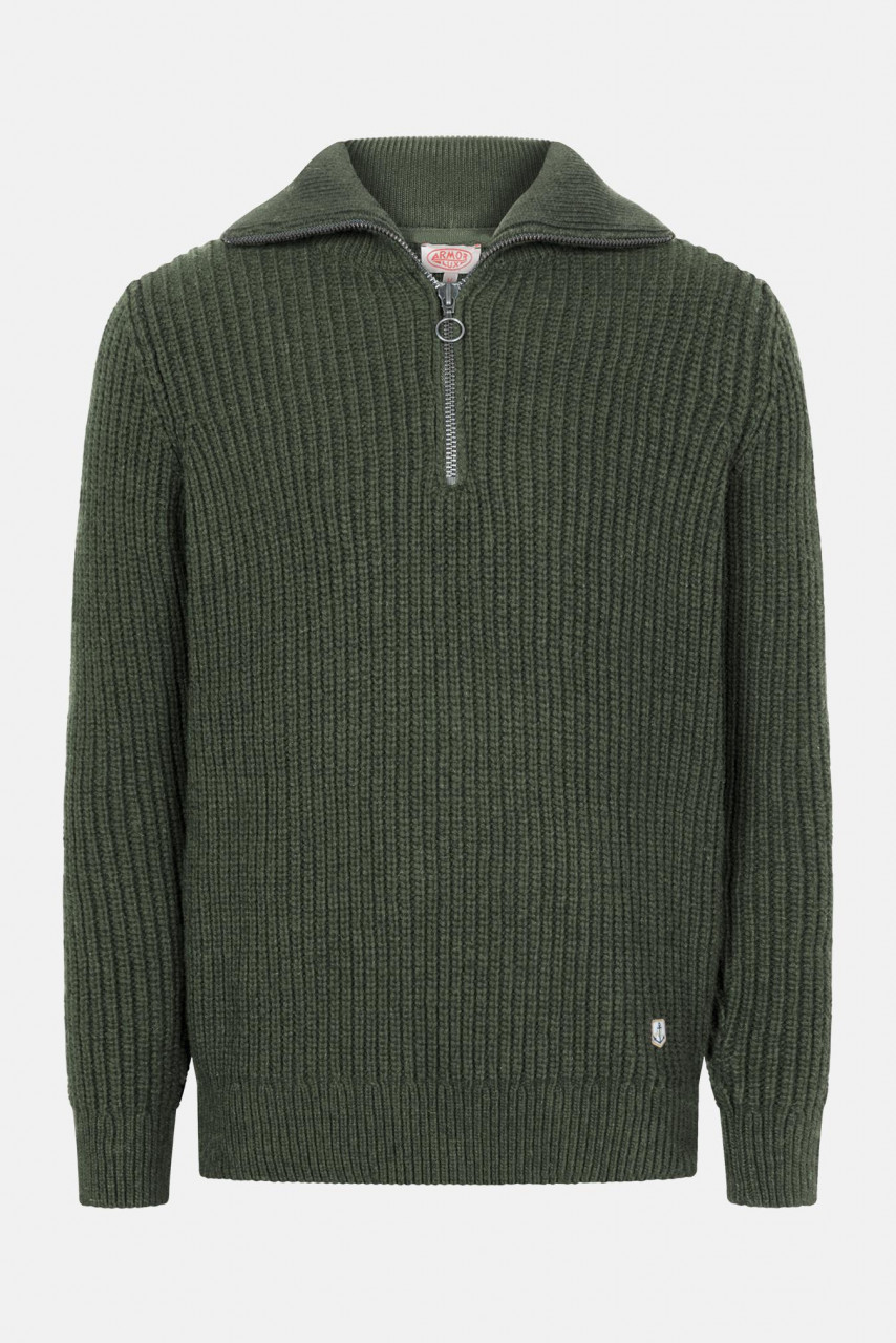 Armor Lux Herren Troyer Dunkelgrün Pullover Heritage