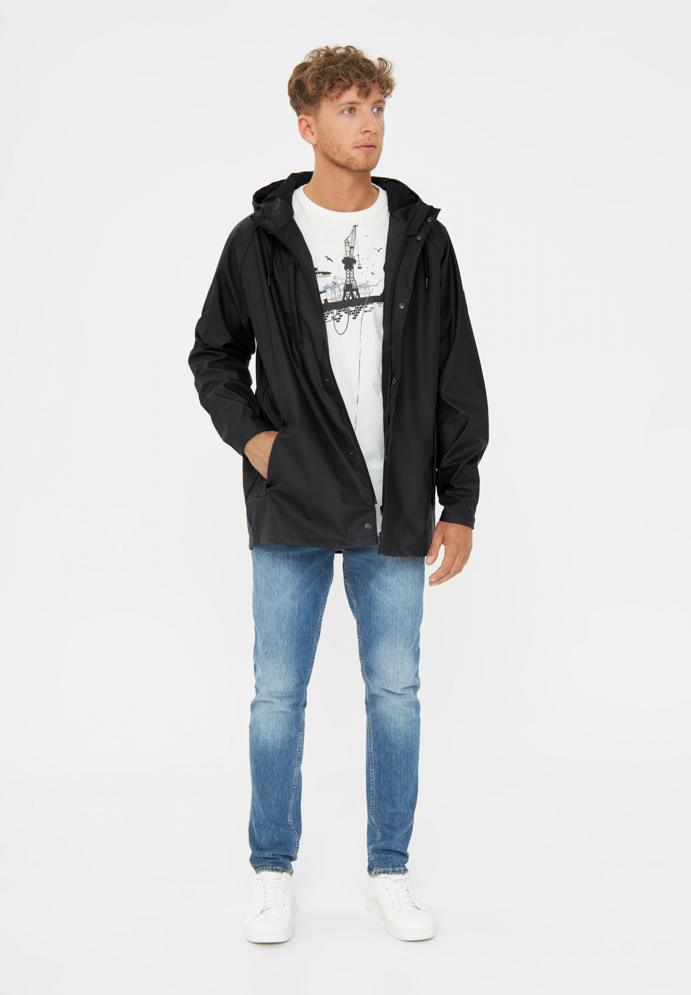 Derbe Regenjacke Passby Plain Herren Jet Black Schwarz