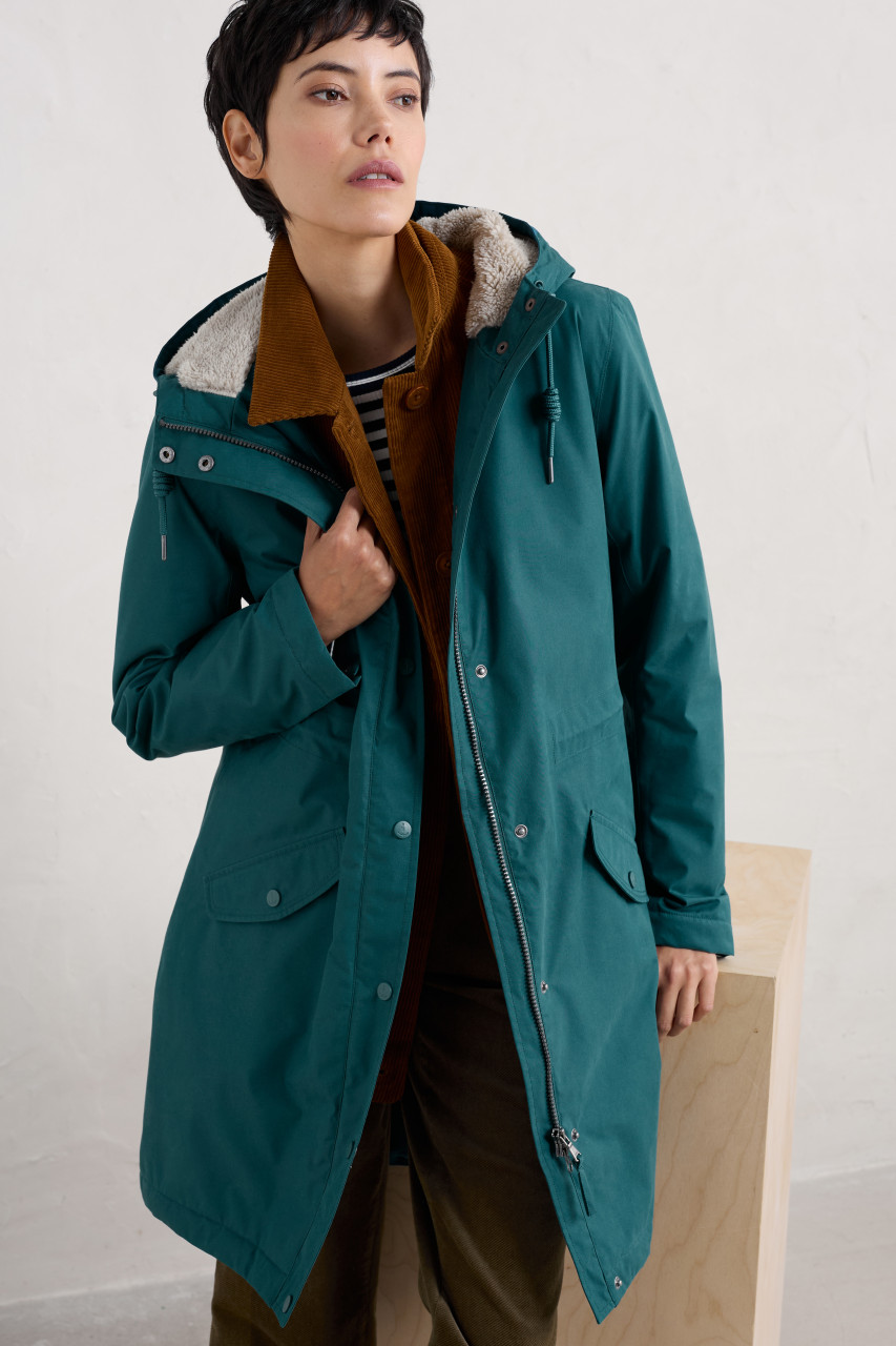Seasalt Cornwall Regenjacke Plant Hunter Damen Blau Petrol Winterjacke