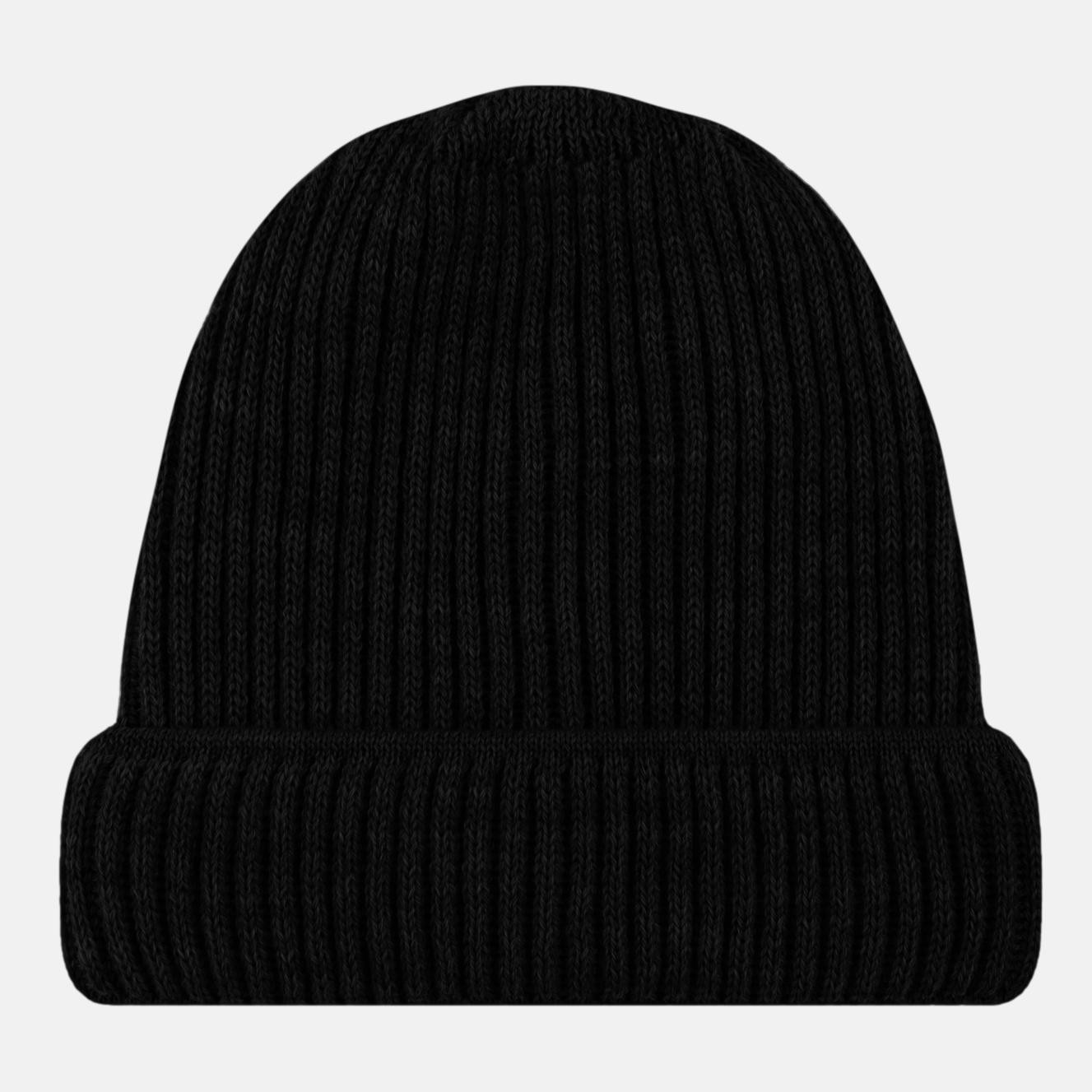 Strickmütze Rippstrick Merino Schwarz für Unisex von Hanseheld