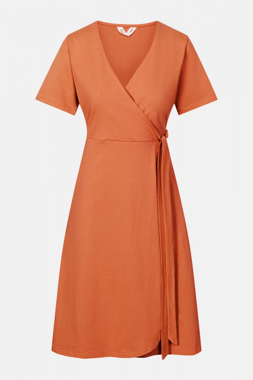 MELA Mohana Damen Jersey Kleid Terracotta Orange