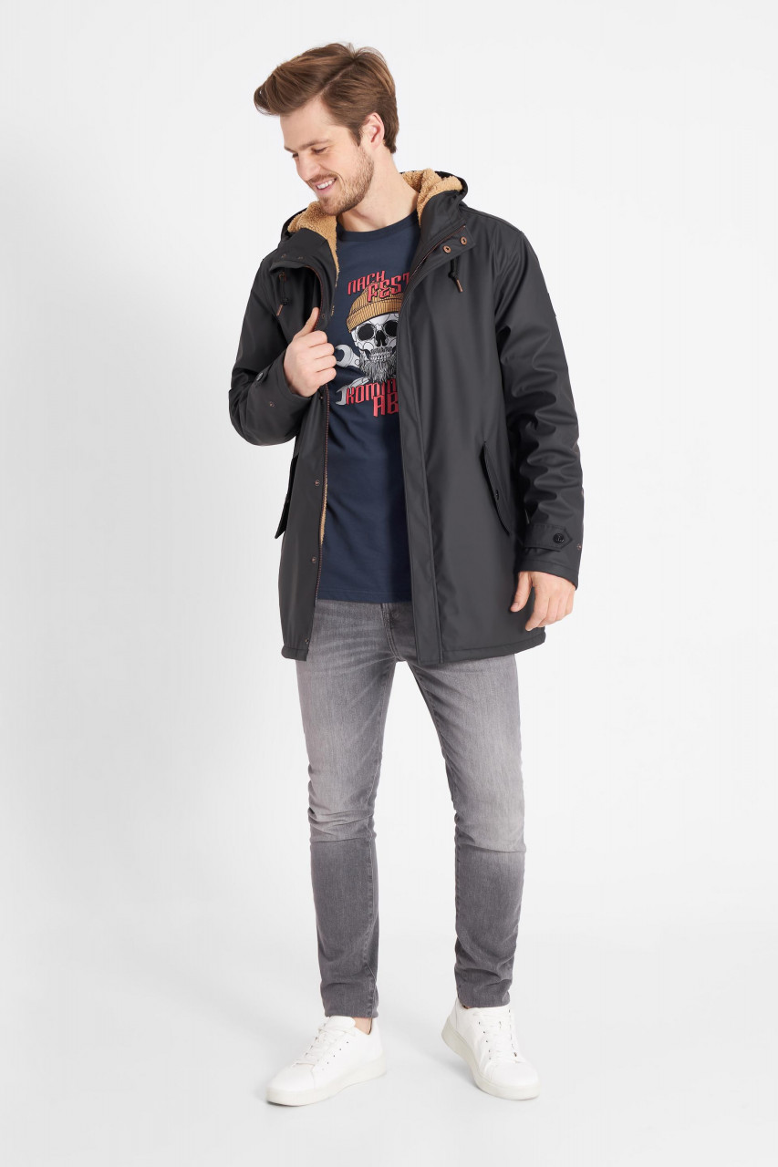 Derbe Trekholm Herren Regenjacke Phantom Caramel Schwarz Gefüttert