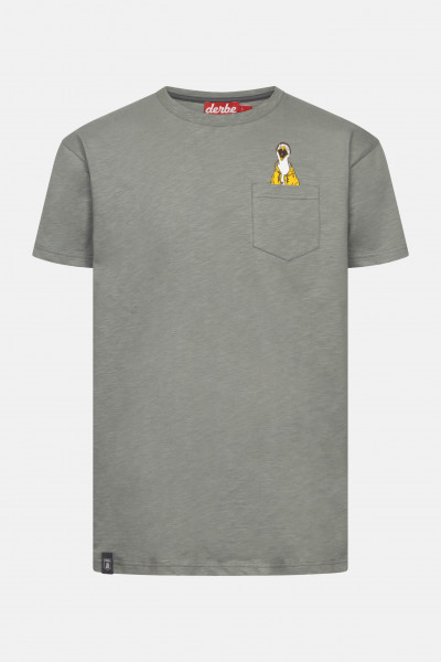 Derbe T-Shirt Schreimöwe Pocket Herren Grau GOTS Organic