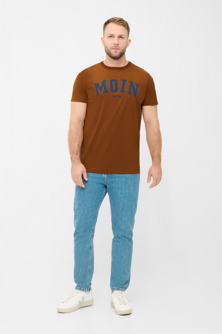 Derbe T-Shirt Moin Herren Braun Blau GOTS Organic