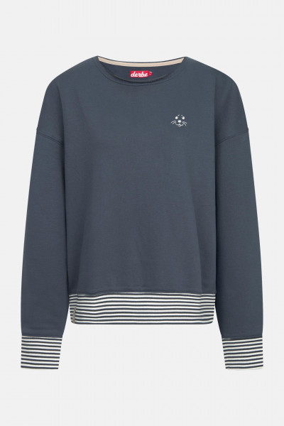 Derbe Sweatshirt Robbenschnute Striped Damen Blau Crewneck