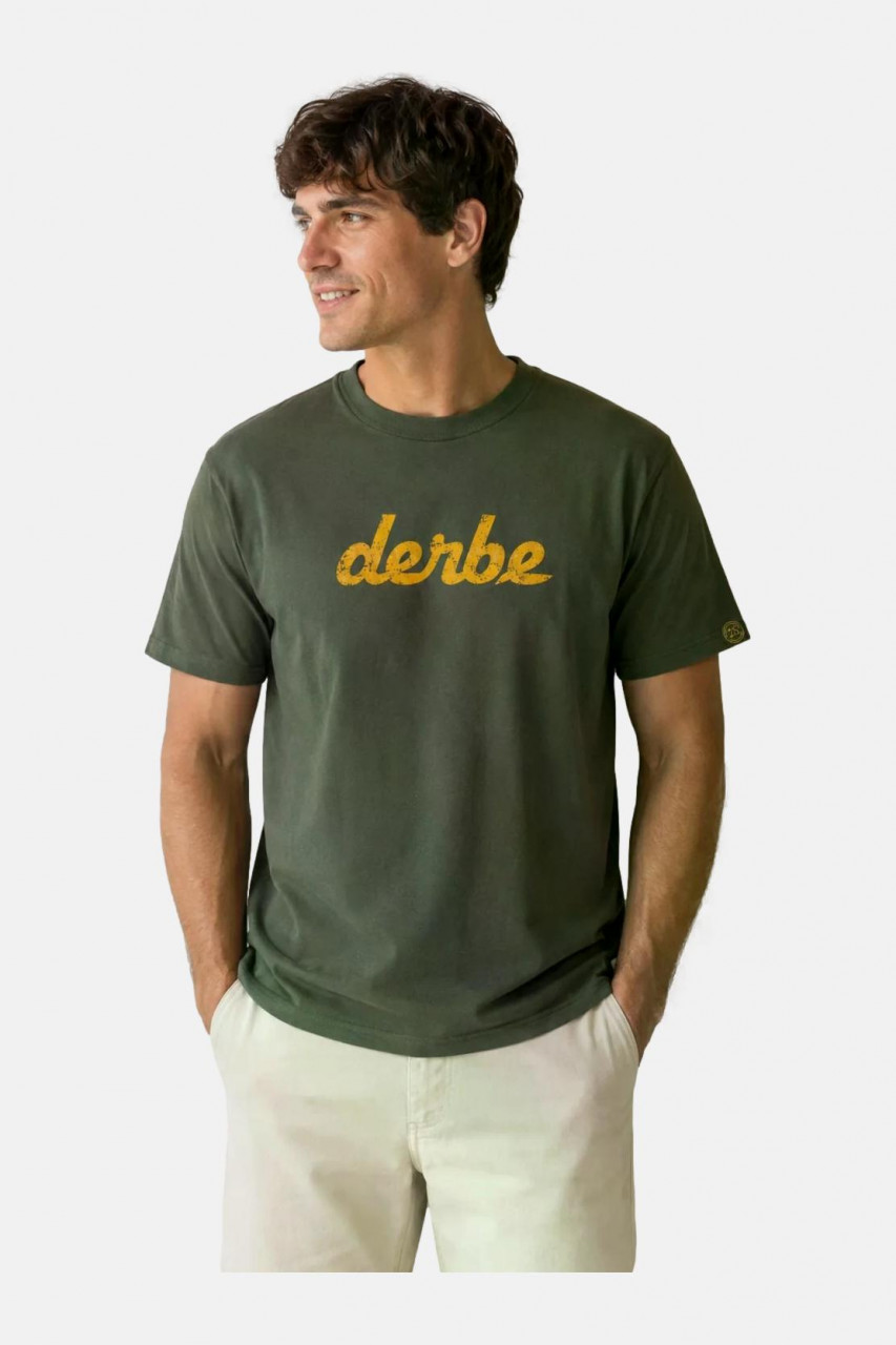 Derbe 25 Herren T-Shirt Oliv Gelb Jubiläum GOTS Organic