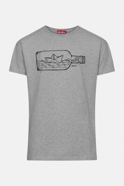 Derbe Flaschenpost Herren Shirt Grau Bio