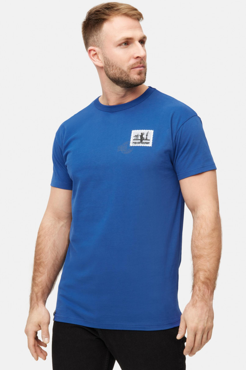 Derbe T-Shirt Pollerhocken Post Herren Blau GOTS Organic