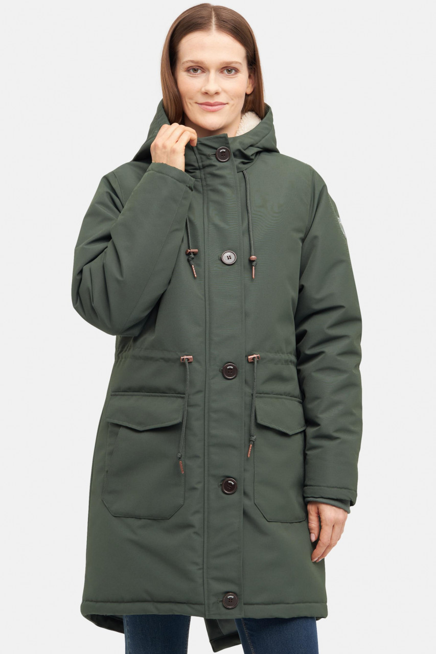 Derbe Winterjacke Friese Festholm Damen Dunkelgrün