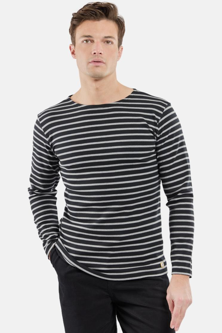 Armor Lux Streifenshirt Schwarz Grau Gestreift Herren Mariniere