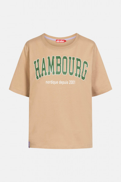 Derbe Hambourg Damen T-Shirt Oversize Caramel Hellbraun Beige Grün Derbe Hambourg Damen T-Shirt Oversize Caramel Hellbraun Beige Grün