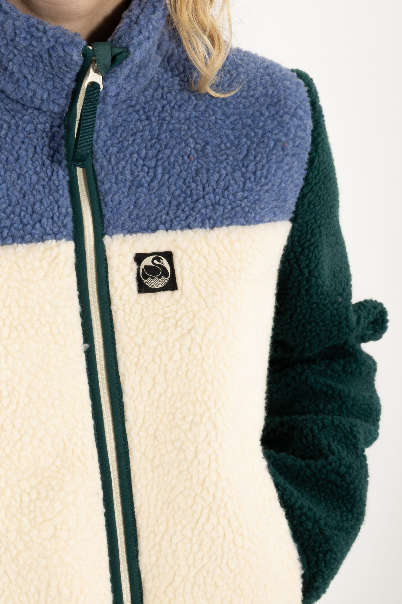 Danefae Danebirk Fleecejacke Weiß Blau Grün