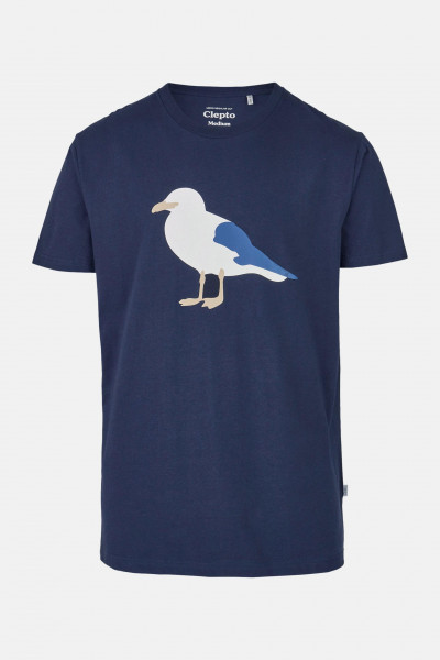 Cleptomanicx Herren T-Shirt OG Gull Dark Navy Möwe Dunkelblau Baumwolle Nachhaltig Cleptomanicx Herren T-Shirt OG Gull Dark Navy Möwe Dunkelblau Baumwolle Nachhaltig