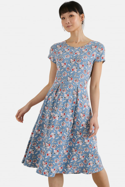 Seasalt Cornwall Riviera Damen Kleid Hellblau Rot Blumen Seasalt Cornwall Riviera Damen Kleid Hellblau Rot Blumen