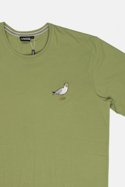 LAKOR T-Shirt Sunglass Seagull Herren Oliv Grün Möwe LAKOR T-Shirt Sunglass Seagull Herren Oliv Grün Möwe
