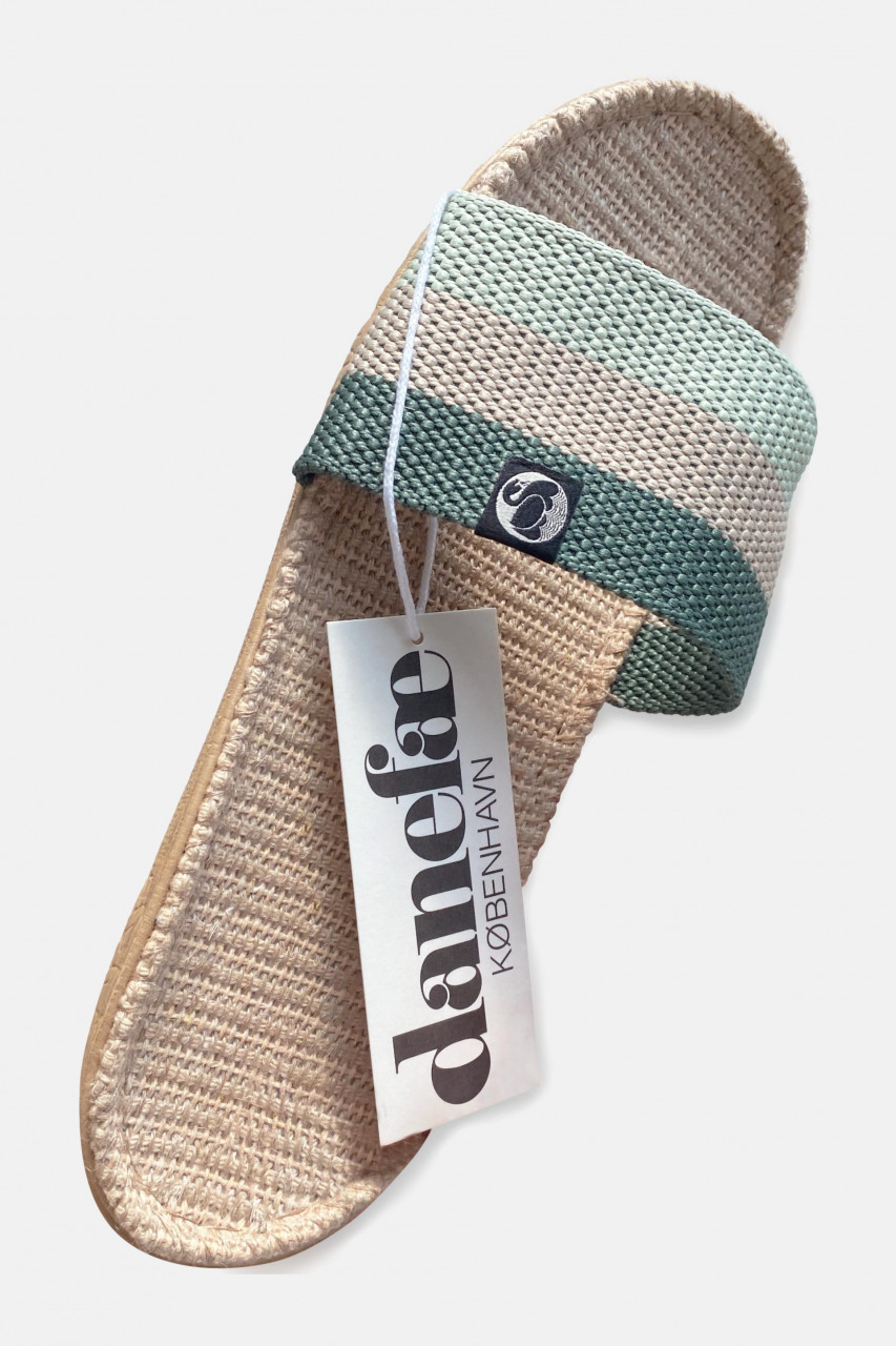 Danefae Sandalen Danelulu Damen Grün Mint Bast Badelatschen