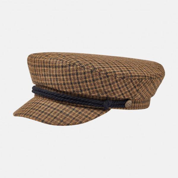 Brixton Fiddler Cap Elbsegler Caramel Black Kariert Beige Hellbraun Schwarz