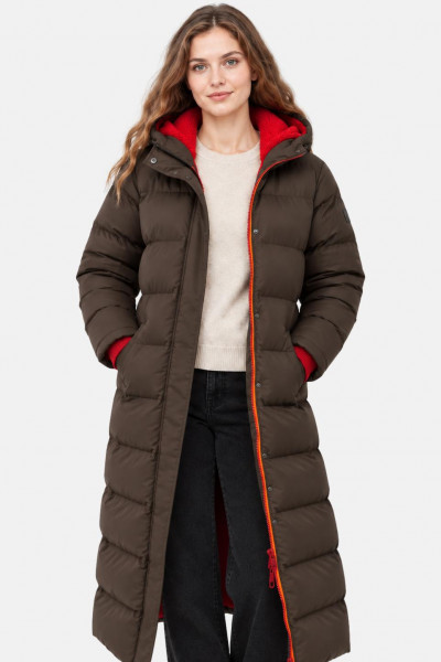 Derbe Wintermantel Interholm Damen Braun Rot Puffer