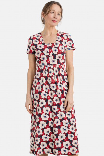 Seasalt Cornwall Seed Packet Damen Kleid Rot Weiß Blumen