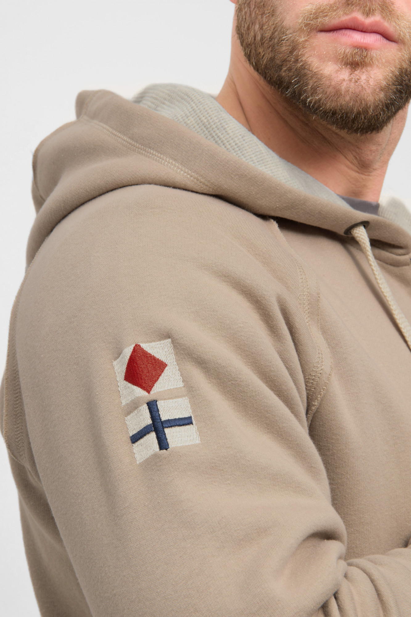 Derbe Sweatjacke Moin X Herren Beige Zip Hoodie GOTS