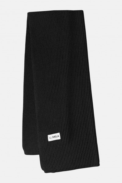 MELA Rippstrick Schal Nagna Schwarz GOTS Organic