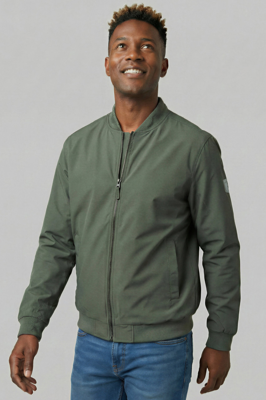 Derbe Übergangsjacke Blousholm Pinstripe Herren Oliv Grün