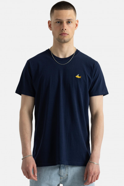 RVLT Herren T-Shirt Dunkelblau Goldfisch Hai