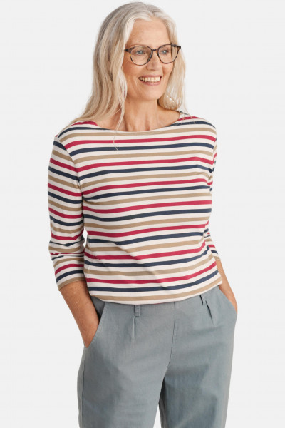 Seasalt Cornwall Sailor Top Damen Shirt Tri Mini Cornish Chalk Primula