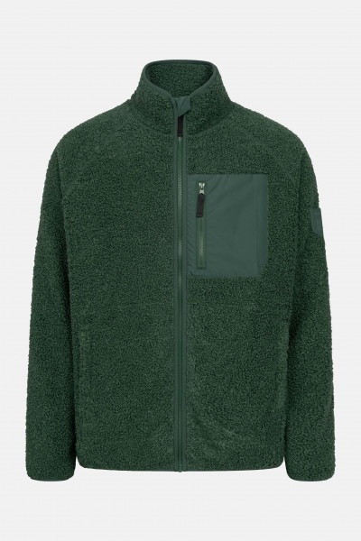 Derbe Herren Fleecejacke Kuschelby Pocket Grün Teddy