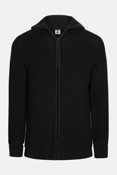 Troyer Strickjacke Hanseheld Wolle Herren Schwarz