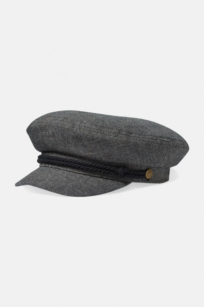 Brixton Fiddler Cap Elbsegler Grau Schwarz Tweed